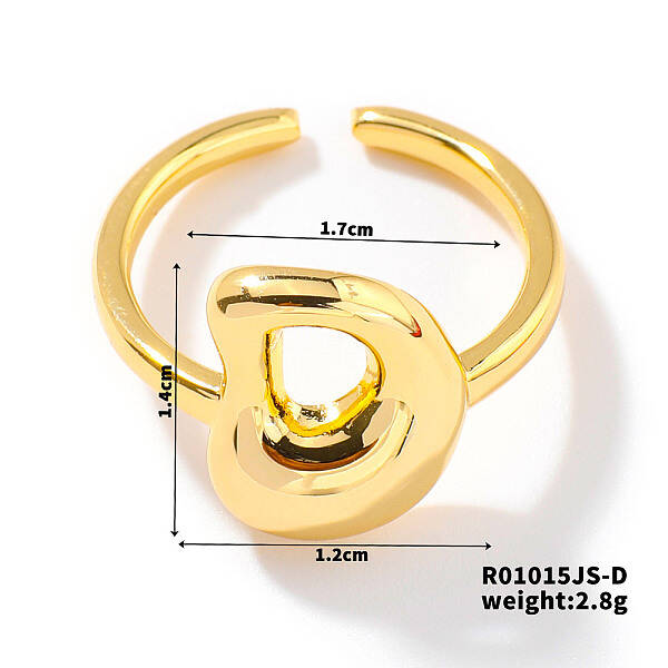 Fashionable Letter Brass Open Cuff for Women