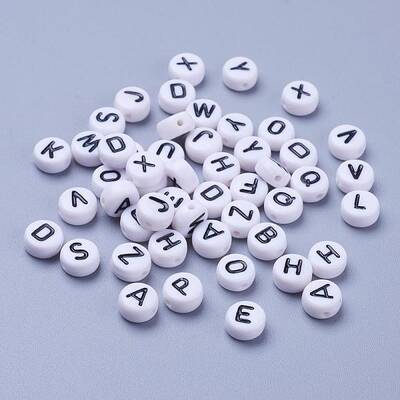 Acrylic Horizontal Hole Letter Beads