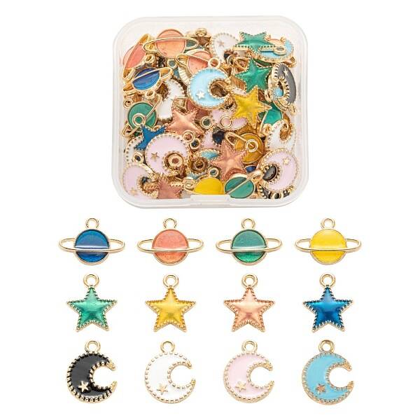 72Pcs Alloy Enamel Pendants