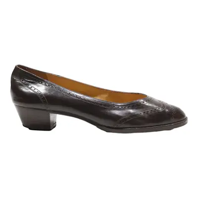 BALLY SUISSE Brogue Ballet Shoes Brown Leather Womens UK 5