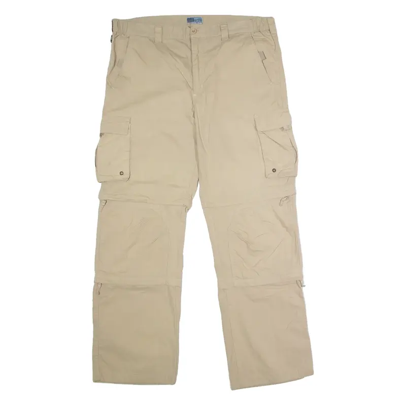 ACCANTO Cargo Zip Off Mens Trousers Beige Regular Straight W36 L30