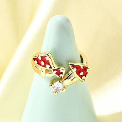 Brass Micro Pave Cubic Zirconia Cuff Rings for Women