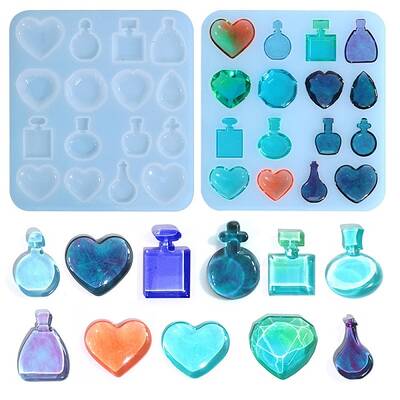 Perfume Bottle/Heart Cabochon DIY Silicone Molds