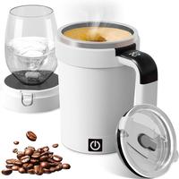 Automatic Stirring Coffee Cup, Insulated Travel Mug Stirring Mug, Rechargeable Automatic Stirring Cup with Temperature Displa...