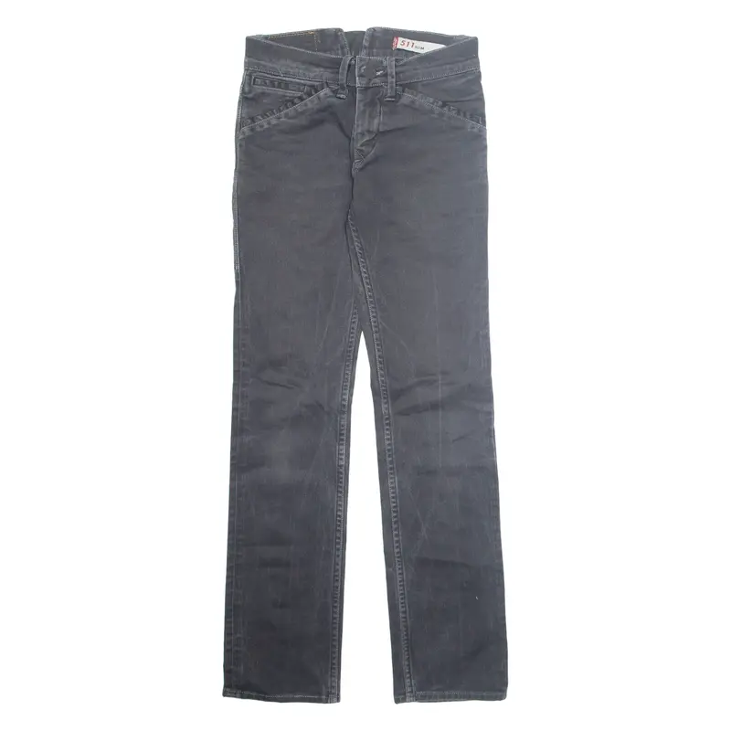 LEVI'S 511 Jeans Mens Grey Slim Straight 90s Stone Wash W26 L31