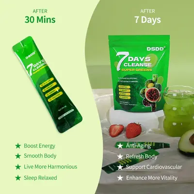 [Black Friday Deal]7 Days Cleanse Magic Drink,3-in-1 Super Greens - Detox, Clean Energy, ANTl-AGlng, and Gut Health Powered b...