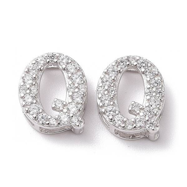925 Sterling Silver Micro Pave Cubic Zirconia Beads