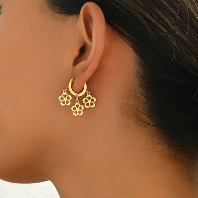 Elegant Stainless Steel Chandelier Earrings