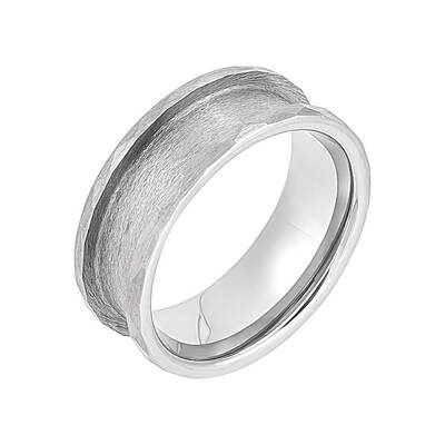 1Pc Tungsten Steel Grooved Finger Ring Settings