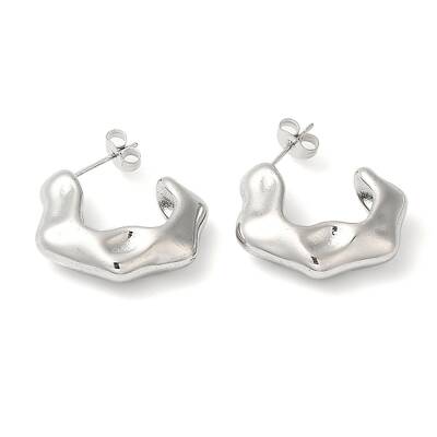 Non-Tarnish 304 Stainless Steel Twist Arch Stud Earrings