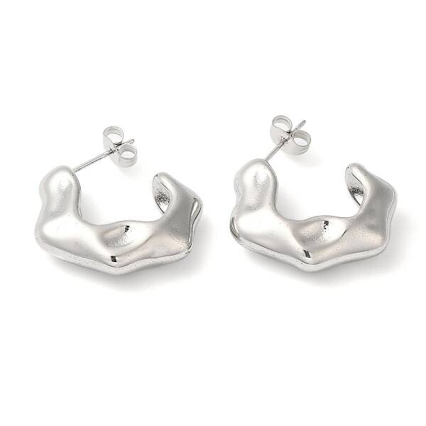 Non-Tarnish 304 Stainless Steel Twist Arch Stud Earrings