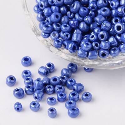 6/0 Opaque Colors Lustered Round Glass Seed Beads