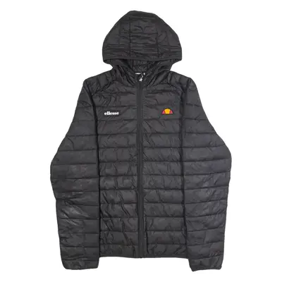 ELLESSE Mens Puffer Jacket Black Hooded M