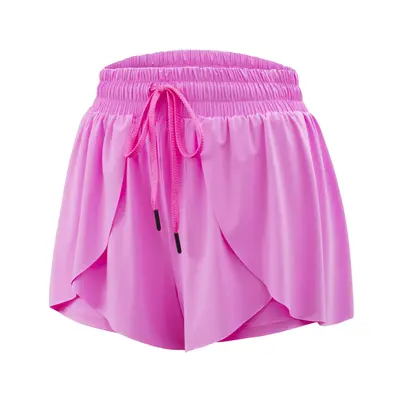 2 in 1 Flowy Running Shorts for Women Gym Yoga Athletic Workout Active Wear Tennis Skirt with Pockets Butterfly Sweat Spandex...