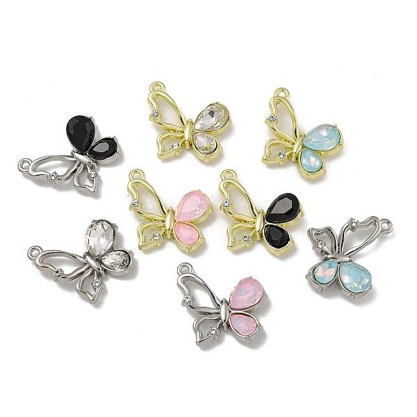 Rack Plating Alloy Rhinestone Pendants
