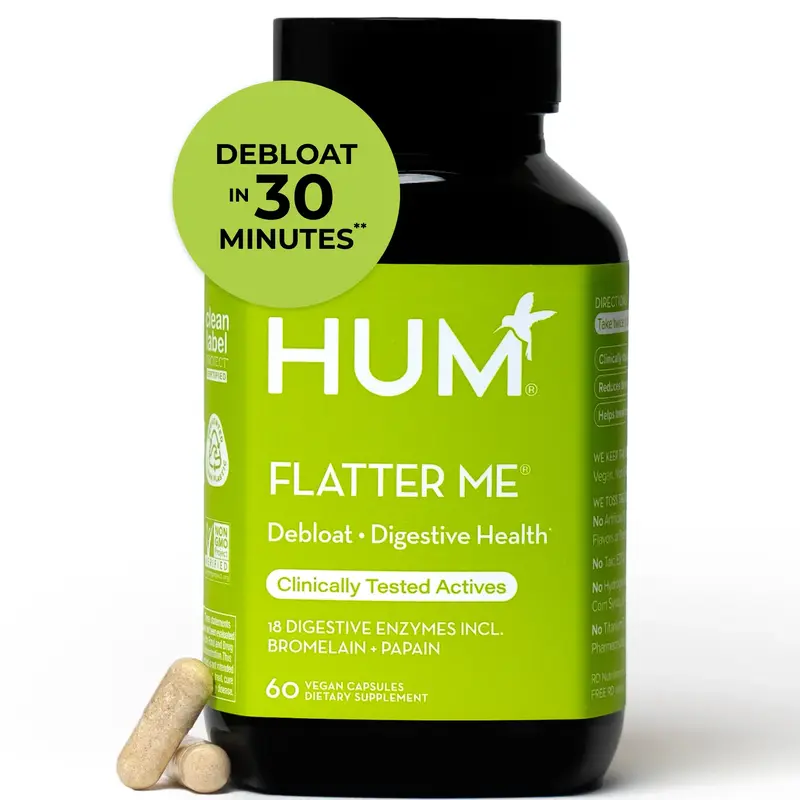 HUM Nutrition Flatter Me Digestive Enzymes, 60 Capsules