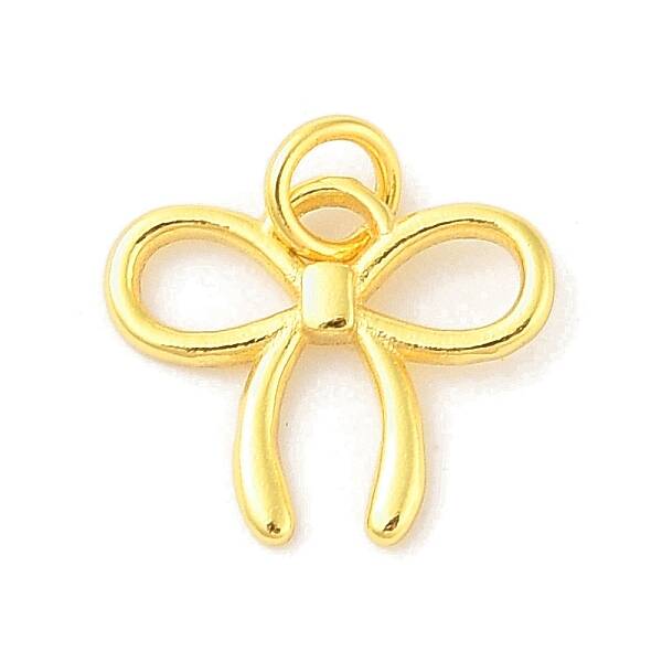925 Sterling Silver Bowknot Charms with Jump Rings & 925 Stamp