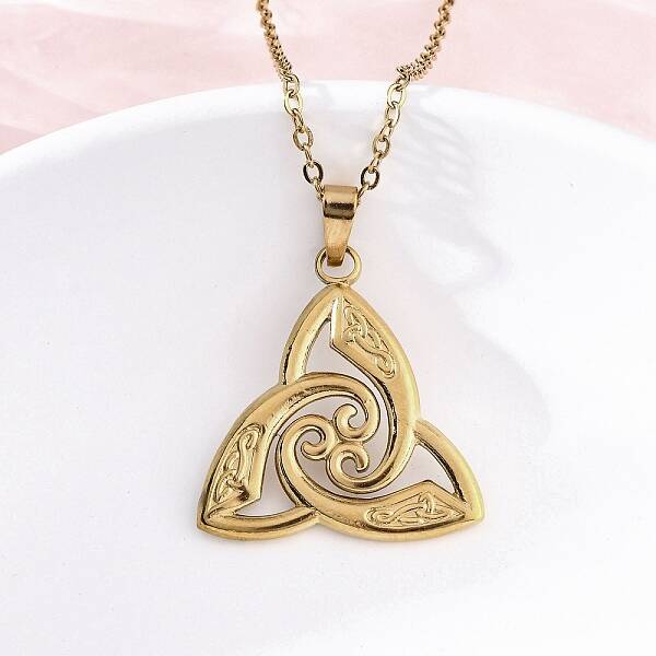Viking Triskelion Knot 304 Stainless Steel Pendant Necklaces