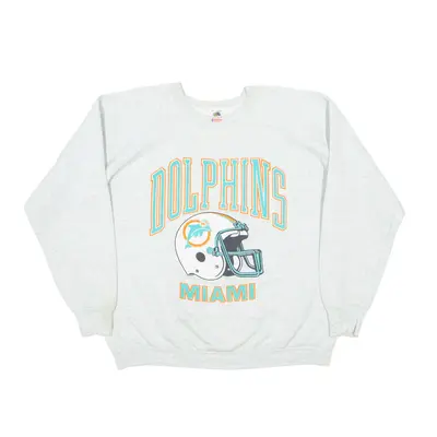 FRUIT OF THE LOOM Miami Dolphins USA Sweatshirt Grey Mens XL