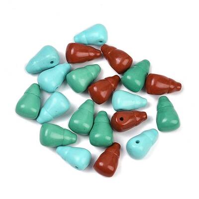Dyed Synthetic Turquoise 3 Hole Guru Beads