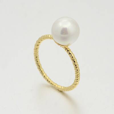 Brass Acrylic Pearl Finger Rings for Wedding Jewelry