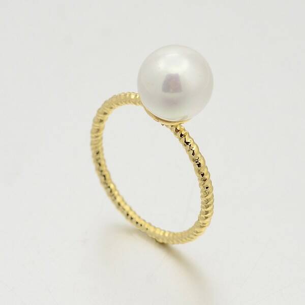 Brass Acrylic Pearl Finger Rings for Wedding Jewelry