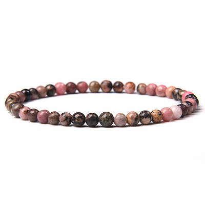 4mm Round Natural Rhodonite Beads Bracelet for Men