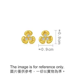 'Blossom' 999 Gold Diamond Flower Earrings