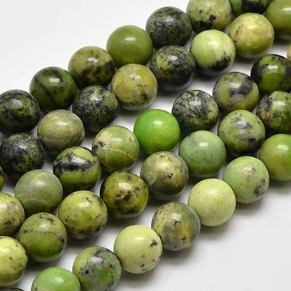 Natural Serpentine Round Beads Strands