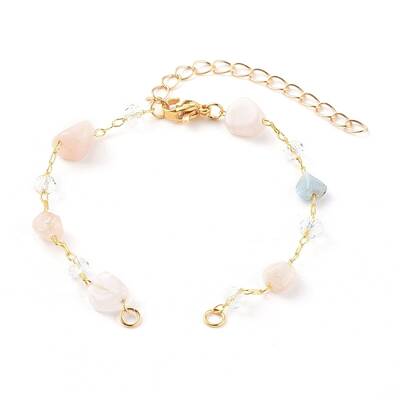 Nuggets Natural Morganite Beaded Bracelet Makings