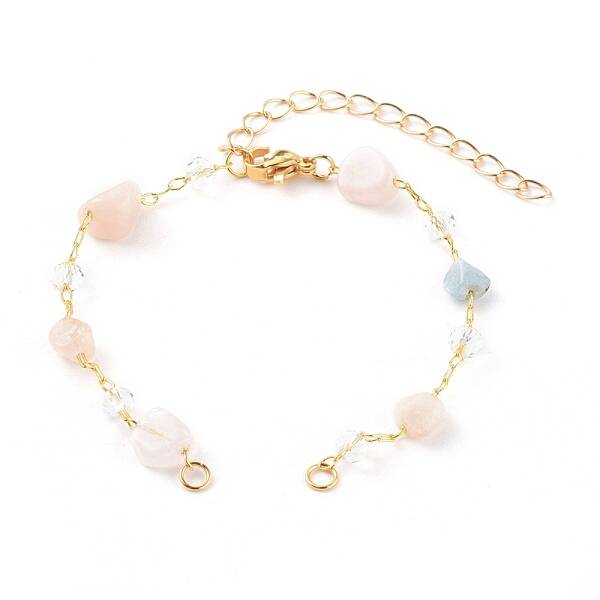 Nuggets Natural Morganite Beaded Bracelet Makings