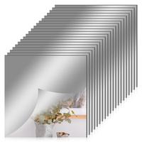 Full Length Wall Mirror, 4/8/20pcs Self-adhesive Acrylic Mirror, Frameless Self-adhesive Decorative Wall Sticker for Home Int...