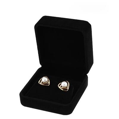 Square Velvet Earrings Storage Boxes