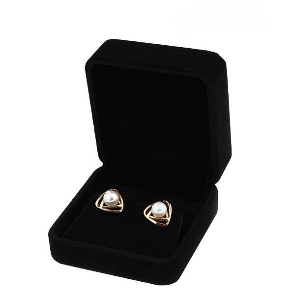 Square Velvet Earrings Storage Boxes