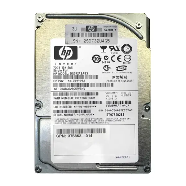 375863-014-U HP 73GB 10000RPM SAS 3Gb/s 2.5-Inch 8MB Cache Hot Swap Hard Drive