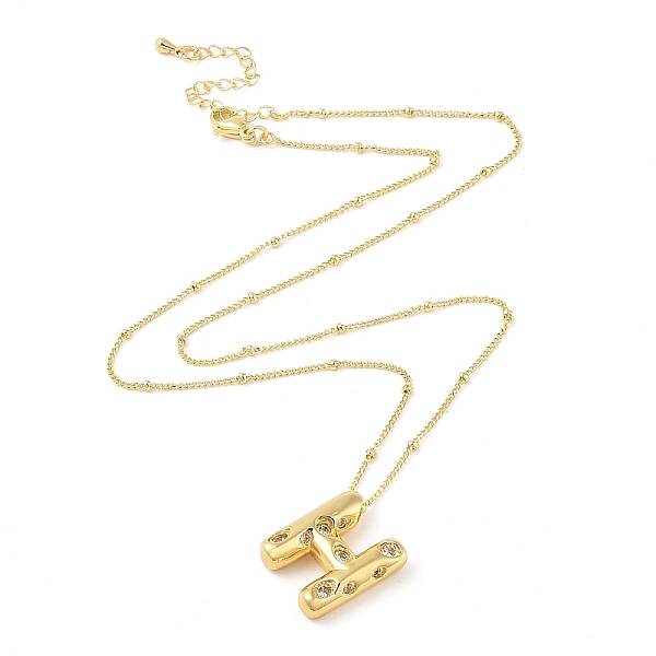 Brass Micro Pave Clear Cubic Zirconia Pendant Necklaces