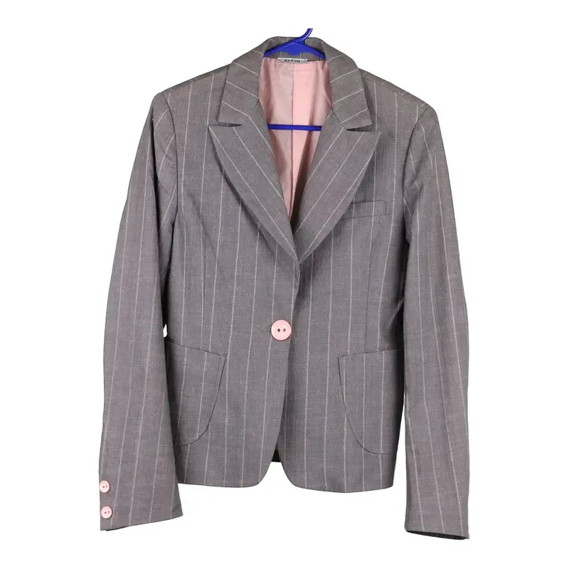 Extyn Striped Blazer - Medium Grey Cotton