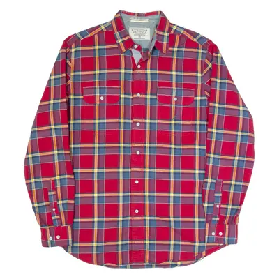 NAUTICA Mens Shirt Red Plaid Long Sleeve M