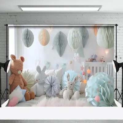 Aperturee Paper Ball Warm Room Doll Cake Smash Photo Backdrop, 3X2FT(1MX0.6M), 14 USD, birthday cake smash backdrops, NYHD1I8...