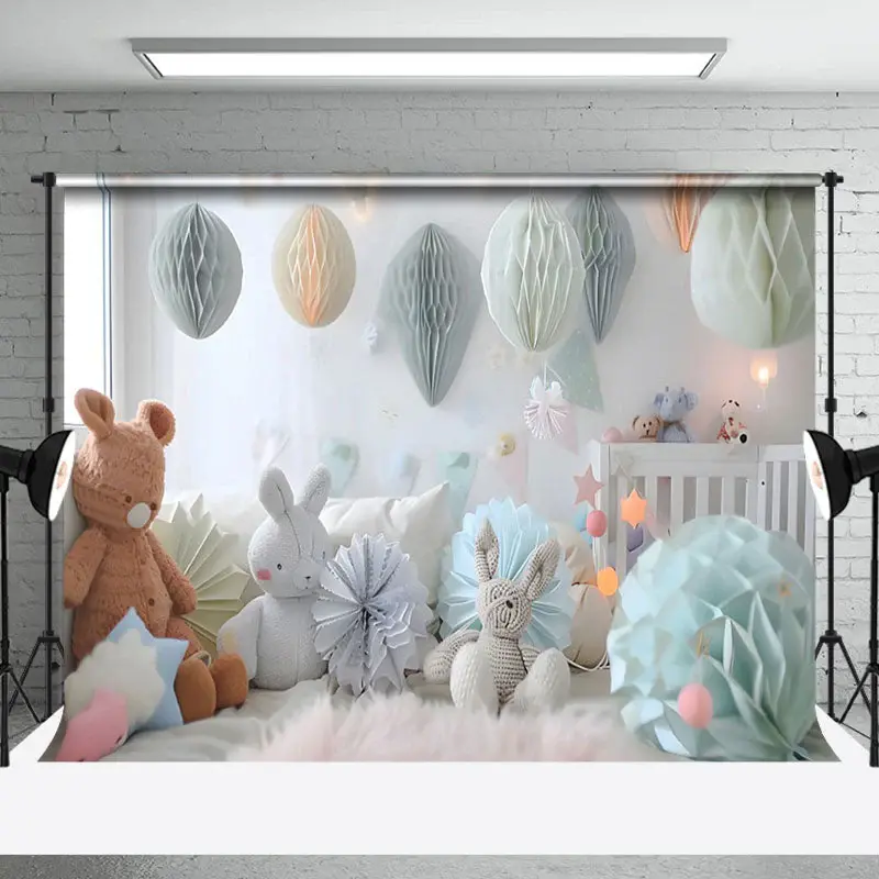 Aperturee Paper Ball Warm Room Doll Cake Smash Photo Backdrop, 3X2FT(1MX0.6M), 14 USD, birthday cake smash backdrops, NYHD1I8...