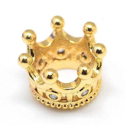 Rack Plating Brass Micro Pave Cubic Zirconia Beads