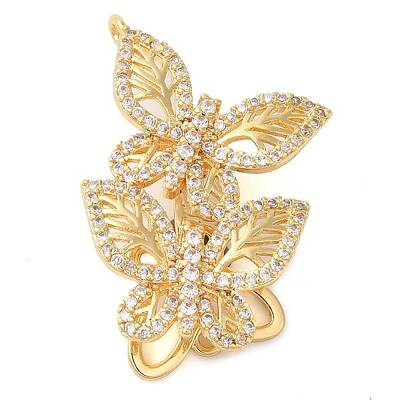 Brass Micro Pave Clear Cubic Zirconia Fold Over Clasps