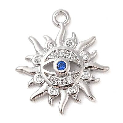 Brass Micro Pave Cubic Zirconia Pendants