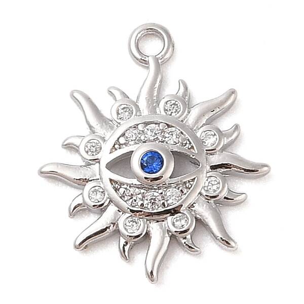 Brass Micro Pave Cubic Zirconia Pendants