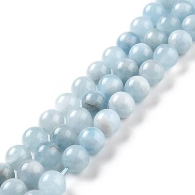 Grade A Natural Aquamarine Round Bead Strands