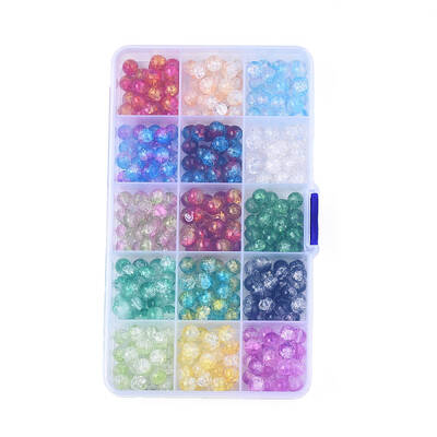 Transparent Crackle Glass Bead Strands