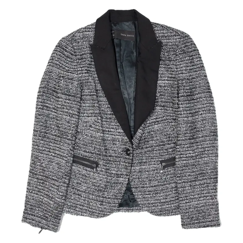 ZARA Basic Blazer Jacket Grey Womens S