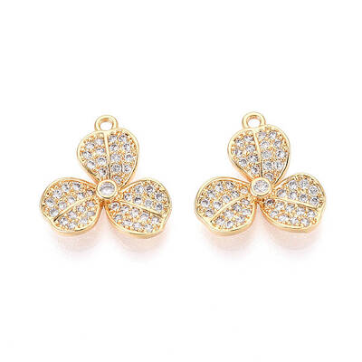 Brass Micro Pave Cubic Zirconia Pendants