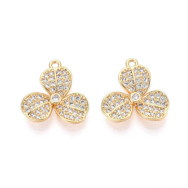 Brass Micro Pave Cubic Zirconia Pendants