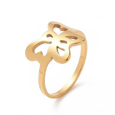Ion Plating(IP) 201 Stainless Steel Butterfly Finger Ring